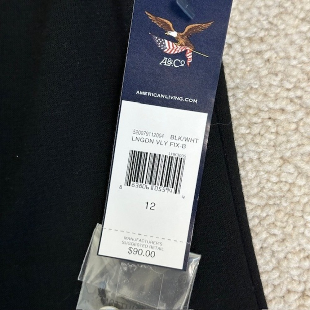 NWT American Living Women's Black Short Sleeve Collared Shirt Dress -‎ Size 12 - Picture 13 of 13